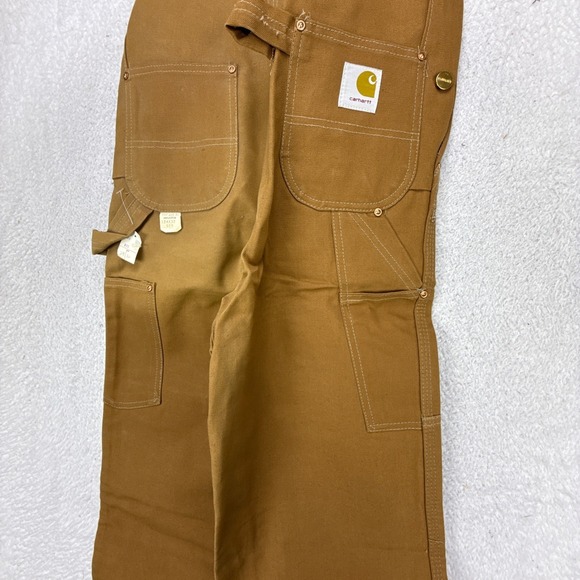 Vintage Carhartt R01 Brown Duck Canvas Bib Overalls 24x32 Mens Workwear